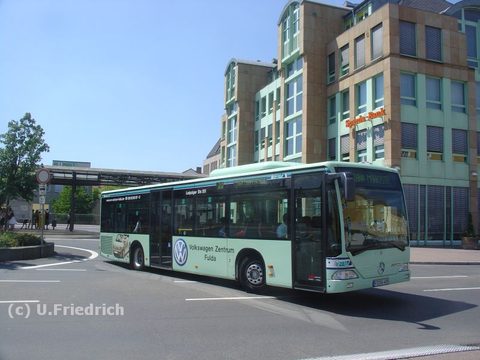 Am 21. Mai 2007 bei der Abfahrt vom ZOB auf Linie 20 in das Rhönstädtchen Tann