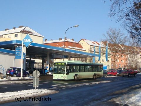 In der Magdeburger Straße auf Linie 22 Richtung ZOB