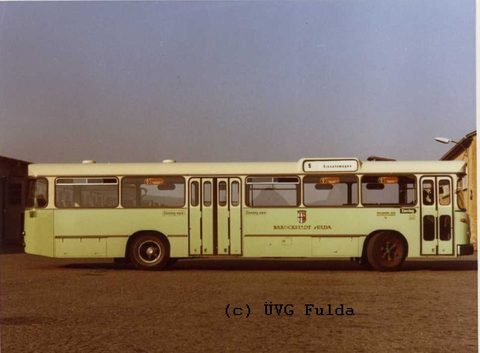 Einer der 24 MAN 750 HO M11 der Üwag, die lange Jahre das Erscheinungsbild des städtischen Nahverkehrs in Fulda prägten Vielen Dank an die ÜVG!