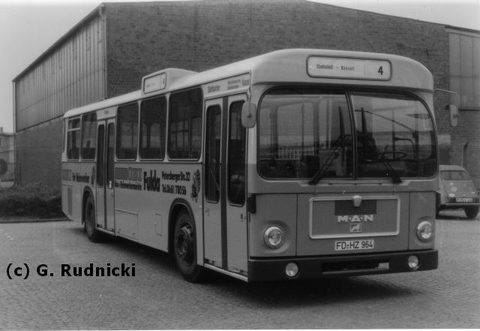 Wg 19 Bj. 1980 MAN SL 200 FD-HZ 964 Wagen 19 hatte im Jahre 1981 Werbung für Obi. Eine Aufnahme von 1987 gibt es hier (c) G. Rudnicki