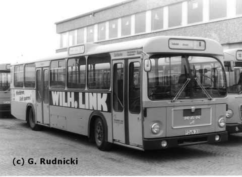 Wg 2 Bj. 1970 MAN 750 HO-SL FD-N 33 Wagen 2 aus dem Jahre 1970, aufgenommen von Herrn Rudnicki im Jahre 1978 mit Werbung für das Möbelhaus Wilhelm Li