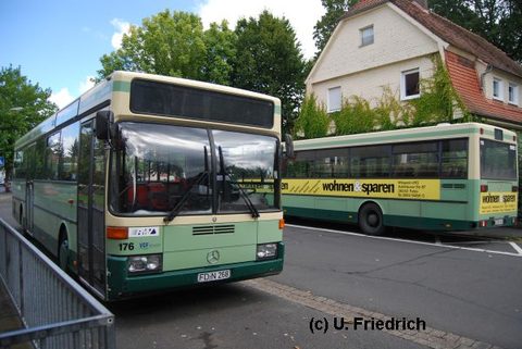 Drei Jahre später, im August 2010 fanden sich zwei frühere Fuldaer Stadtbusse in Schlüchtern einträchtig nebeneinander