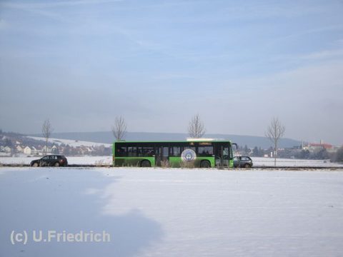 Im Januar 2009 wurde es dann winterlich: Hier auf Linie 8 Richtung Niesig in der Mackenrodtstraße