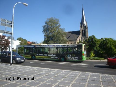 Auch hier auf dem Weg nach Pilgerzell, vorbei an der Christuskirche, wir sind noch immer im August 2009