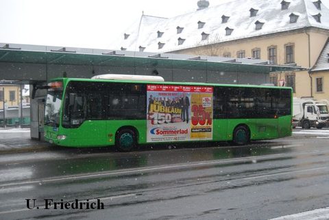 Schon wieder Schneetreiben: Im Februar 2012 wieder auf Linie 1, nun jedoch mit TrafficBoard für Möbel Sommerlad