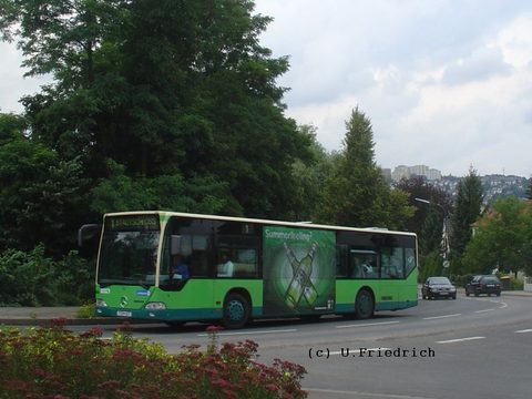 Im Juli 2007 erneut mit (einem ganz ähnlichen) Trafficboard von Licher Bier unterwegs: Summerfeeling dieses Mal, das der Bus auch im Juli 2006 bereits