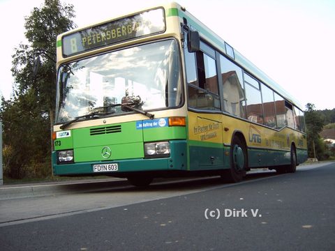 Wagen 173 an der Endhaltestelle in Niesig, eine Aufnahme von Dirk vom September 2007