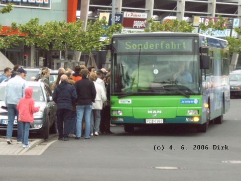 Ein MAN Lions City (Wagen 167) am Parkplatz "Kaiserwiesen". Von hier aus starteten und endeten die Busse. Morgens fuhren die Busse sogar den direkten 