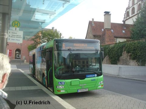 Am Stadtschloß auf Linie 6 nach Marbach