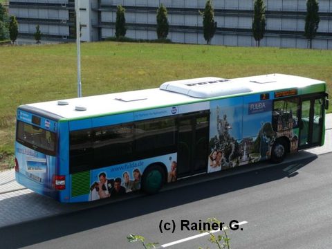 Nun also mit Werbung für die Stadt Fulda bzw. deren Internetauftritt unterwegs. Auch diese Aufnahme stammt von Rainer