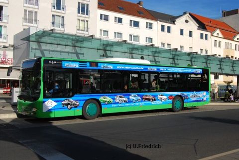 Im September 2010 mit Werbung für das Autohaus Mazda-Krämer unterwegs