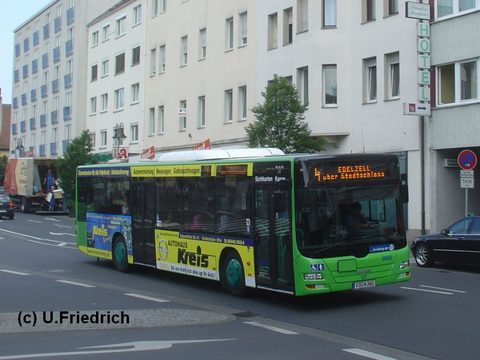 Die letzten Neuzugänge von MAN, Indienststellung Februar 2008: FD-N 360 im Juni 2008 mit Werbung für ein Autohaus