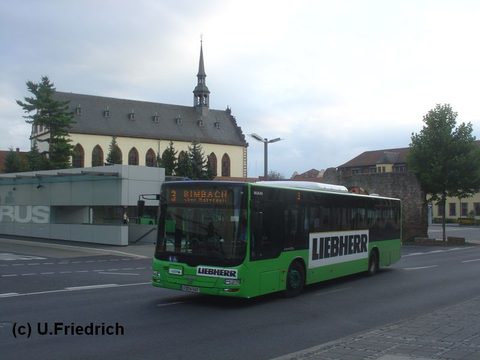 Hier nochmal bei der Abfahrt vom Stadtschloß auf Linie 3 nach Bimbach