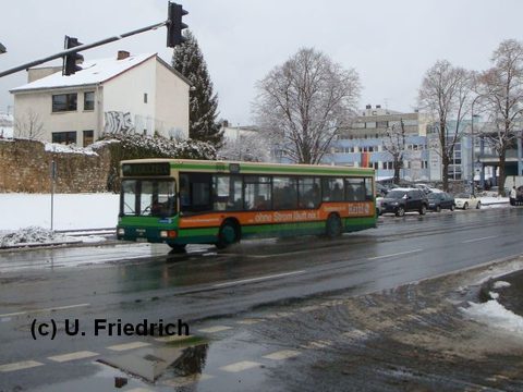 Bei Eis und Schnee und Matsch in der Dalbergstraße