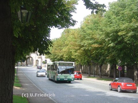 Auf Dienstfahrt in der Pauluspromenade, ebenfalls im August