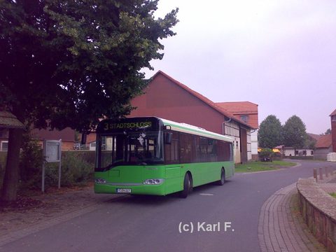 Ländliche Idylle: Endhaltestelle der Linie 3 in Istergiesel