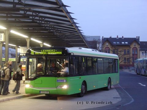 Im Februar 2007 in der Dämmerung am ZOB