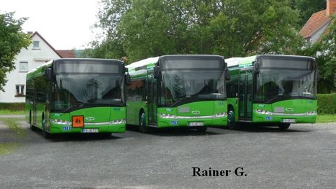Der FD-UB 715, eingerahmt von FD-UB 716 und FD-UB 717 in Poppenhausen in der Rhön