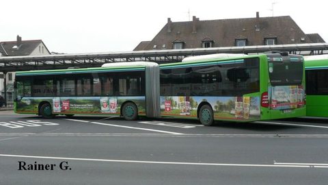 Im Juni mit Werbung für Rhön Sprudel am ZOB