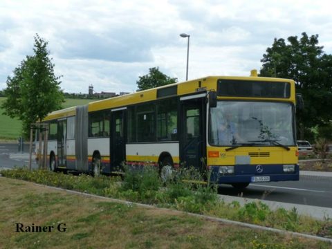 Anlässlich einer Veranstaltung war der Bus im Juli 2010 im Shuttleverkehr eingesetzt, hier während einer Pause im Münsterfeld, aufgenommen von Rainer